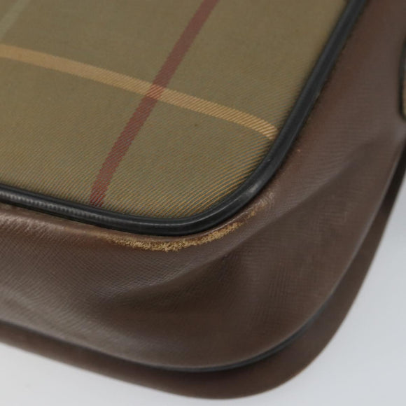 Burberrys Nova Check Shoulder Bag Canvas Beige Gold Auth 150198