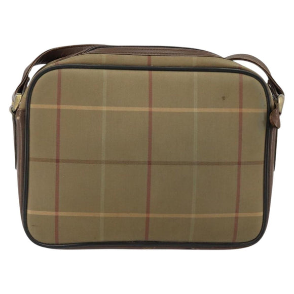 Burberrys Nova Check Shoulder Bag Canvas Beige Gold Auth 150198