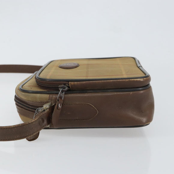 Burberrys Nova Check Shoulder Bag Canvas Beige Gold Auth 150198