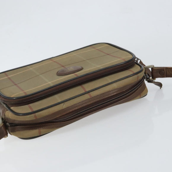 Burberrys Nova Check Shoulder Bag Canvas Beige Gold Auth 150198