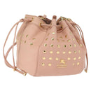 BURBERRY Blue Label Shoulder Bag Leather Pink Gold Auth 150199-1