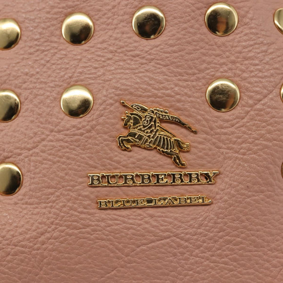 BURBERRY Blue Label Shoulder Bag Leather Pink Gold Auth 150199