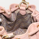 BURBERRY Blue Label Shoulder Bag Leather Pink Gold Auth 150199-17