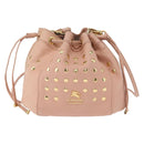 BURBERRY Blue Label Shoulder Bag Leather Pink Gold Auth 150199-13