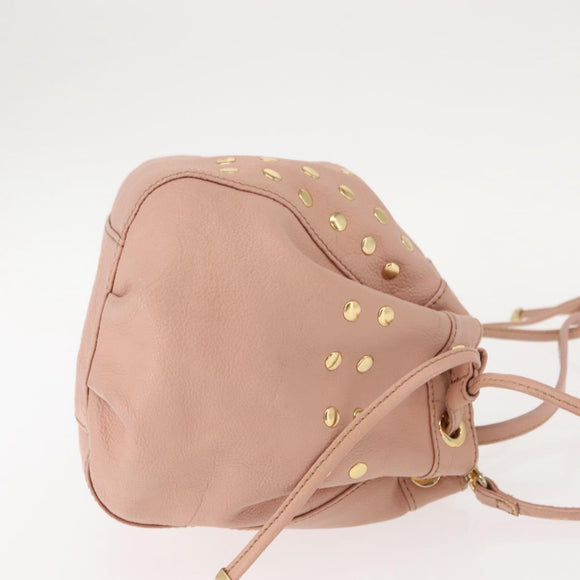 BURBERRY Blue Label Shoulder Bag Leather Pink Gold Auth 150199