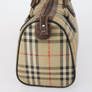 Burberrys Nova Check Boston Bag Canvas Leather 3 Set Beige Red Auth 150204-11