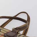 Burberrys Nova Check Boston Bag Canvas Leather 3 Set Beige Red Auth 150204-13