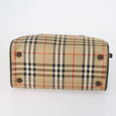 Burberrys Nova Check Boston Bag Canvas Leather 3 Set Beige Red Auth 150204-14