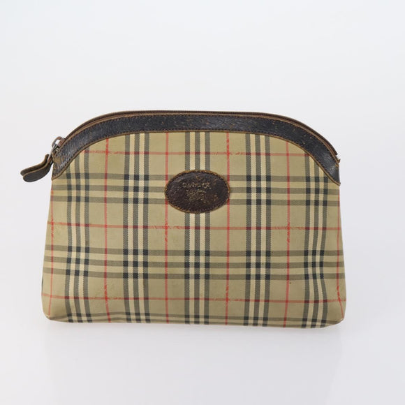 Burberrys Nova Check Boston Bag Canvas Leather 3 Set Beige Red Auth 150204