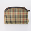 Burberrys Nova Check Boston Bag Canvas Leather 3 Set Beige Red Auth 150204-17