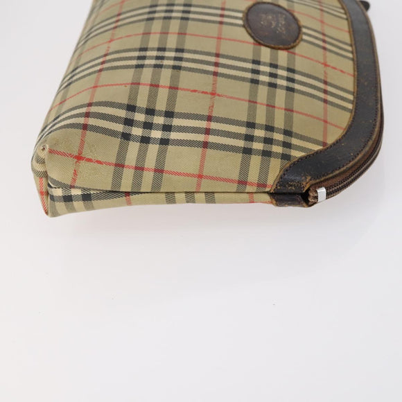 Burberrys Nova Check Boston Bag Canvas Leather 3 Set Beige Red Auth 150204