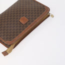 CELINE Macadam Canvas Clutch Bag PVC Leather 2 Set Brown Beige Auth 150205-9