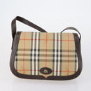 Burberrys Nova Check Shoulder Bag Canvas Leather 3 Set Beige Auth 150206-10