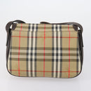 Burberrys Nova Check Shoulder Bag Canvas Leather 3 Set Beige Auth 150206-11