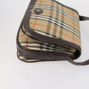 Burberrys Nova Check Shoulder Bag Canvas Leather 3 Set Beige Auth 150206-12