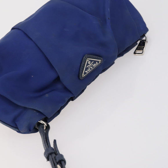 PRADA Pouch Nylon 2 Set Black Blue Auth 150209