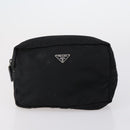 PRADA Pouch Nylon 2 Set Black Blue Auth 150209-2