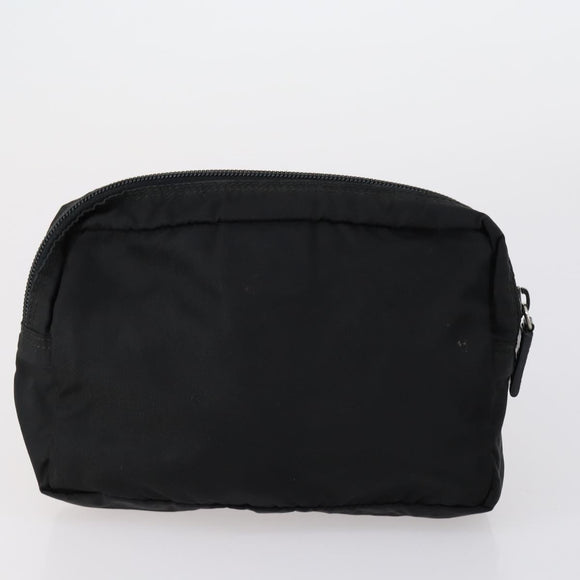 PRADA Pouch Nylon 2 Set Black Blue Auth 150209
