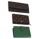 LOUIS VUITTON Monogram Epi Wallet 3 Set Green LV Auth 150210-1