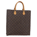LOUIS VUITTON Monogram Sac Plat Hand Bag M51140 LV Auth 150241-1
