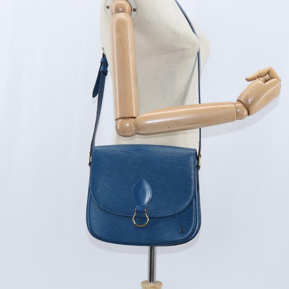 LOUIS VUITTON Epi Saint Cloud GM Shoulder Bag Toledo Blue M52195 LV Auth 150254