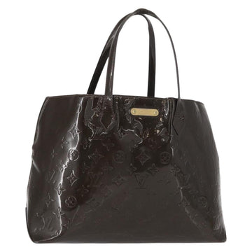 LOUIS VUITTON Monogram Vernis Wilshire MM Bag Terre Domble M91440 LV Auth 150262