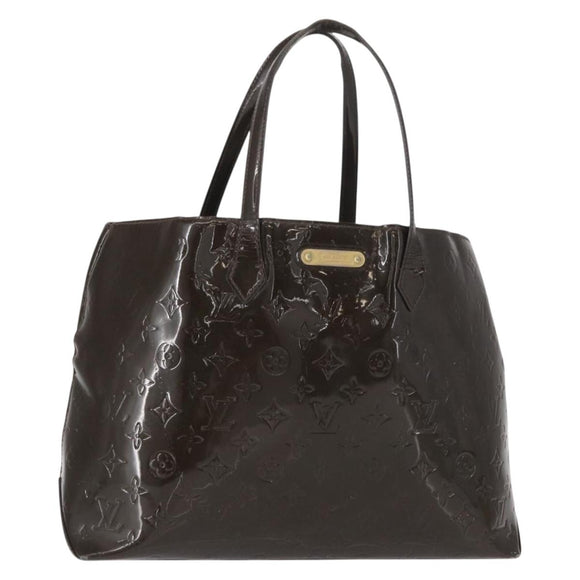 LOUIS VUITTON Monogram Vernis Wilshire MM Bag Terre Domble M91440 LV Auth 150262