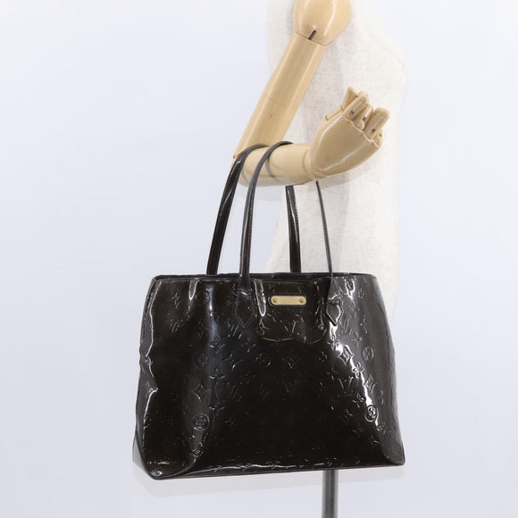 LOUIS VUITTON Monogram Vernis Wilshire MM Bag Terre Domble M91440 LV Auth 150262