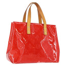 LOUIS VUITTON Monogram Vernis Reade PM Hand Bag Red Rouge M91088 LV Auth 150266-1