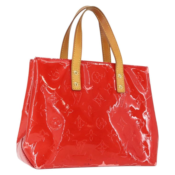 LOUIS VUITTON Monogram Vernis Reade PM Hand Bag Red Rouge M91088 LV Auth 150266