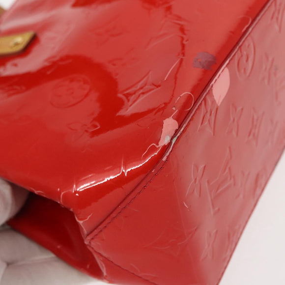 LOUIS VUITTON Monogram Vernis Reade PM Hand Bag Red Rouge M91088 LV Auth 150266