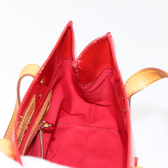 LOUIS VUITTON Monogram Vernis Reade PM Hand Bag Red Rouge M91088 LV Auth 150266
