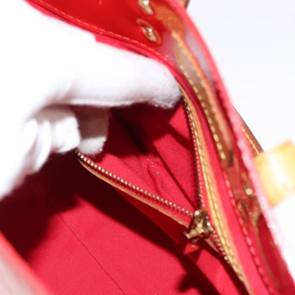 LOUIS VUITTON Monogram Vernis Reade PM Hand Bag Red Rouge M91088 LV Auth 150266