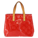 LOUIS VUITTON Monogram Vernis Reade PM Hand Bag Red Rouge M91088 LV Auth 150266-13