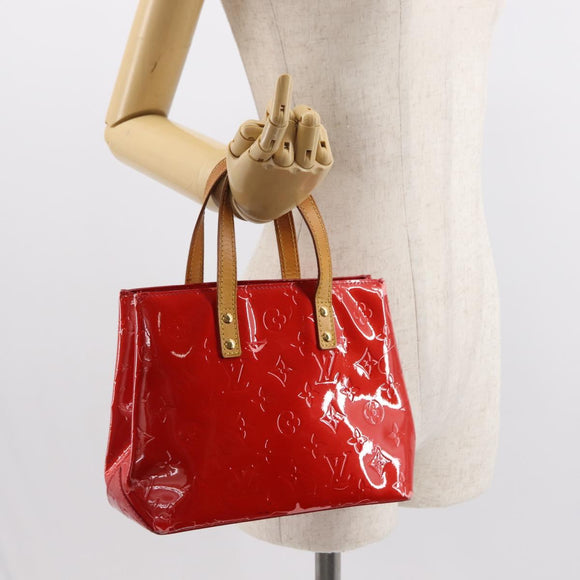 LOUIS VUITTON Monogram Vernis Reade PM Hand Bag Red Rouge M91088 LV Auth 150266
