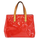 LOUIS VUITTON Monogram Vernis Reade PM Hand Bag Red Rouge M91088 LV Auth 150266-2