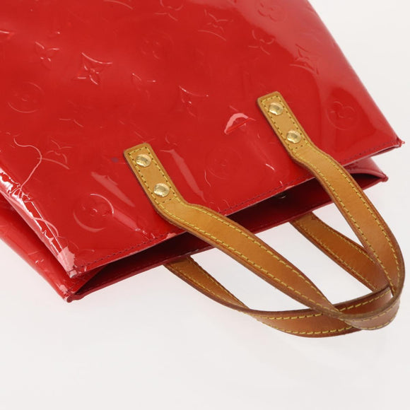 LOUIS VUITTON Monogram Vernis Reade PM Hand Bag Red Rouge M91088 LV Auth 150266