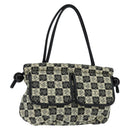 CHANEL Tote Bag Canvas Black Silver CC Auth 150268-1