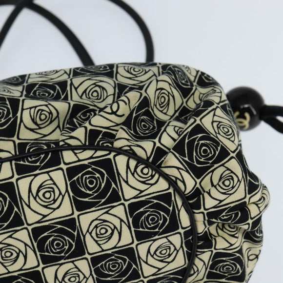 CHANEL Tote Bag Canvas Black Silver CC Auth 150268