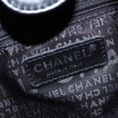 CHANEL Tote Bag Canvas Black Silver CC Auth 150268-17