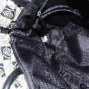 CHANEL Tote Bag Canvas Black Silver CC Auth 150268-19