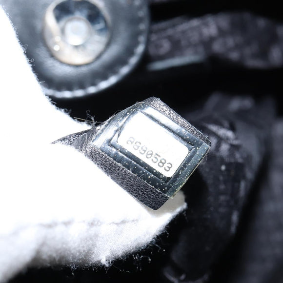 CHANEL Tote Bag Canvas Black Silver CC Auth 150268