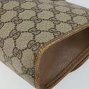 GUCCI GG Supreme Web Sherry Line Clutch Bag PVC Beige Gold 89 01 030 Auth 150270-10