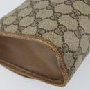 GUCCI GG Supreme Web Sherry Line Clutch Bag PVC Beige Gold 89 01 030 Auth 150270-11