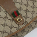GUCCI GG Supreme Web Sherry Line Clutch Bag PVC Beige Gold 89 01 030 Auth 150270-12