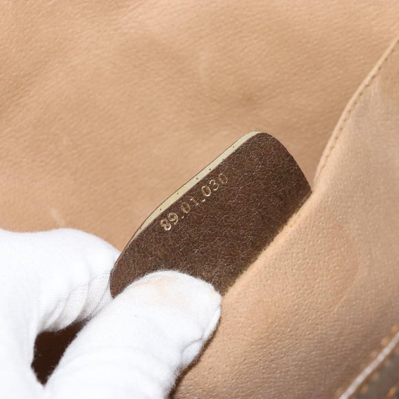 GUCCI GG Supreme Web Sherry Line Clutch Bag PVC Beige Gold 89 01 030 Auth 150270