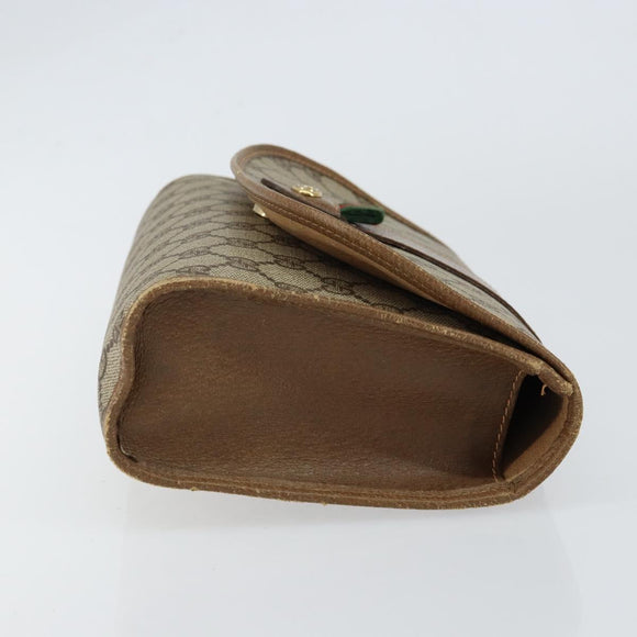 GUCCI GG Supreme Web Sherry Line Clutch Bag PVC Beige Gold 89 01 030 Auth 150270