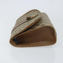 GUCCI GG Supreme Web Sherry Line Clutch Bag PVC Beige Gold 89 01 030 Auth 150270-5