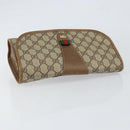 GUCCI GG Supreme Web Sherry Line Clutch Bag PVC Beige Gold 89 01 030 Auth 150270-6