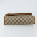GUCCI GG Supreme Web Sherry Line Clutch Bag PVC Beige Gold 89 01 030 Auth 150270-7